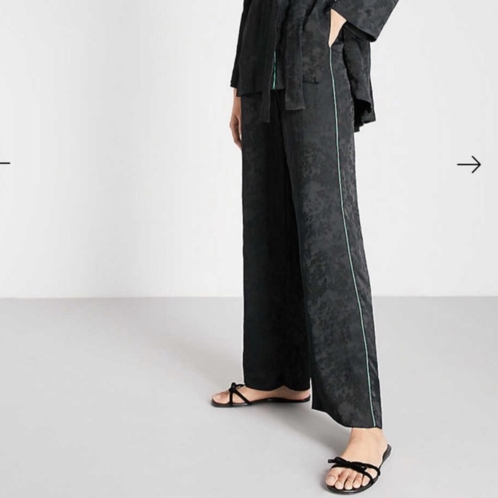 NWT - Maje Maje Pasito Black Satin Floral Jacquard Lounge Pants